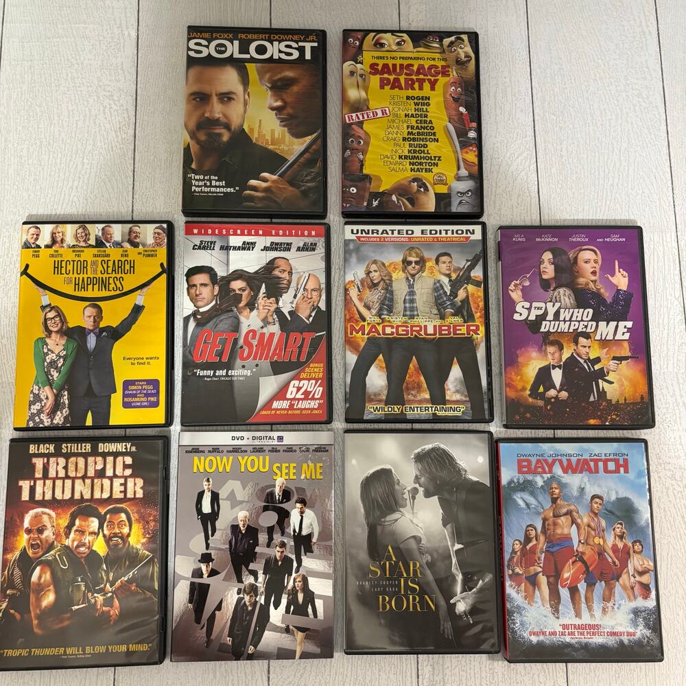 Mixed Genre DVD Lot 10 Movies Tropic Thunder Star Is Born